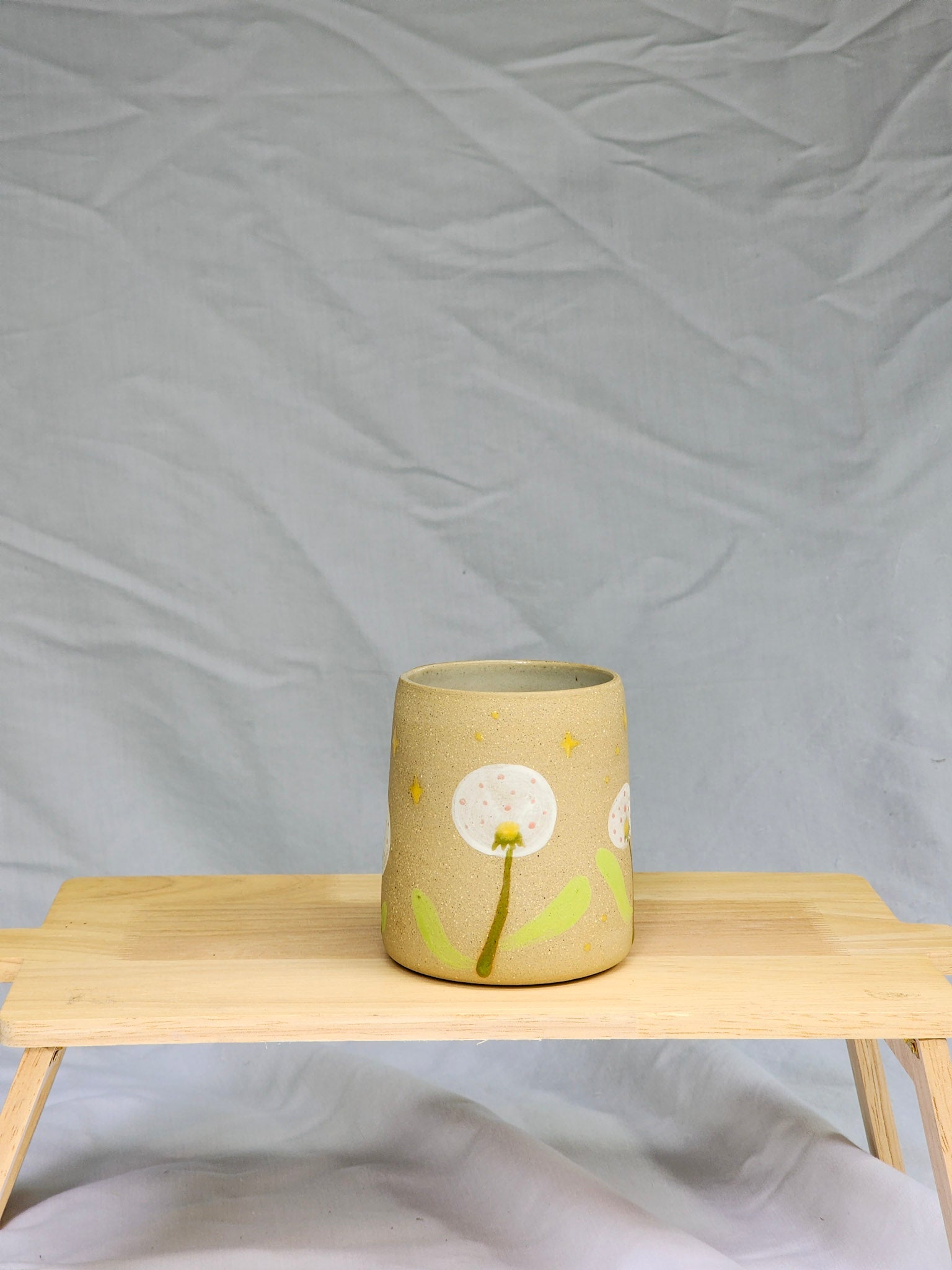 yellow dandelion flower cup - Kaelceramic