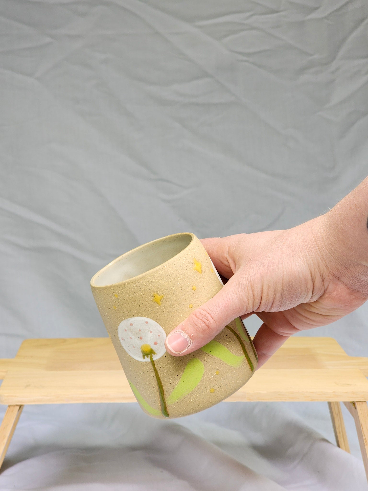 yellow dandelion flower cup - Kaelceramic