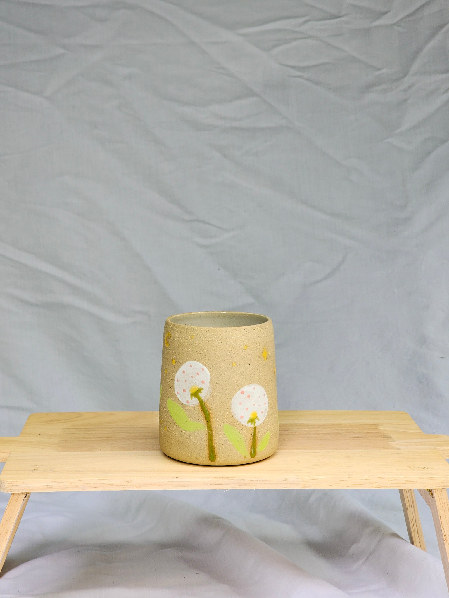 yellow dandelion flower cup - Kaelceramic