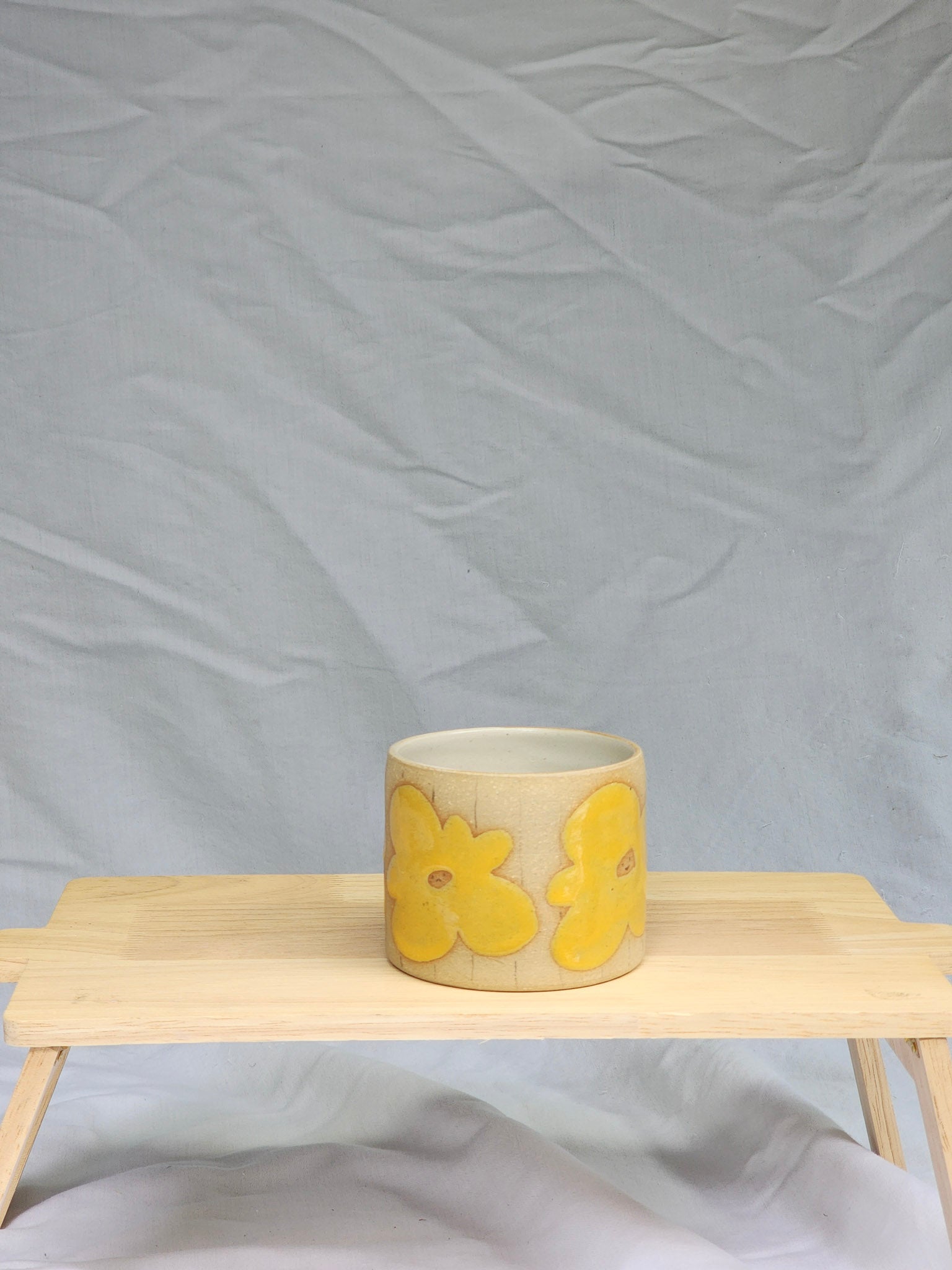 yellow faces cup - Kaelceramic
