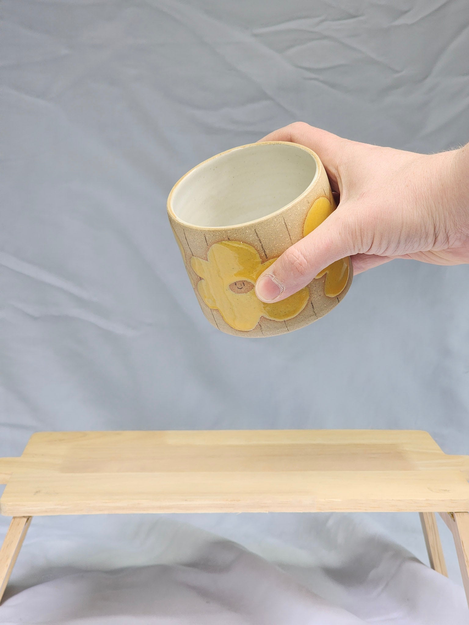 yellow faces cup - Kaelceramic