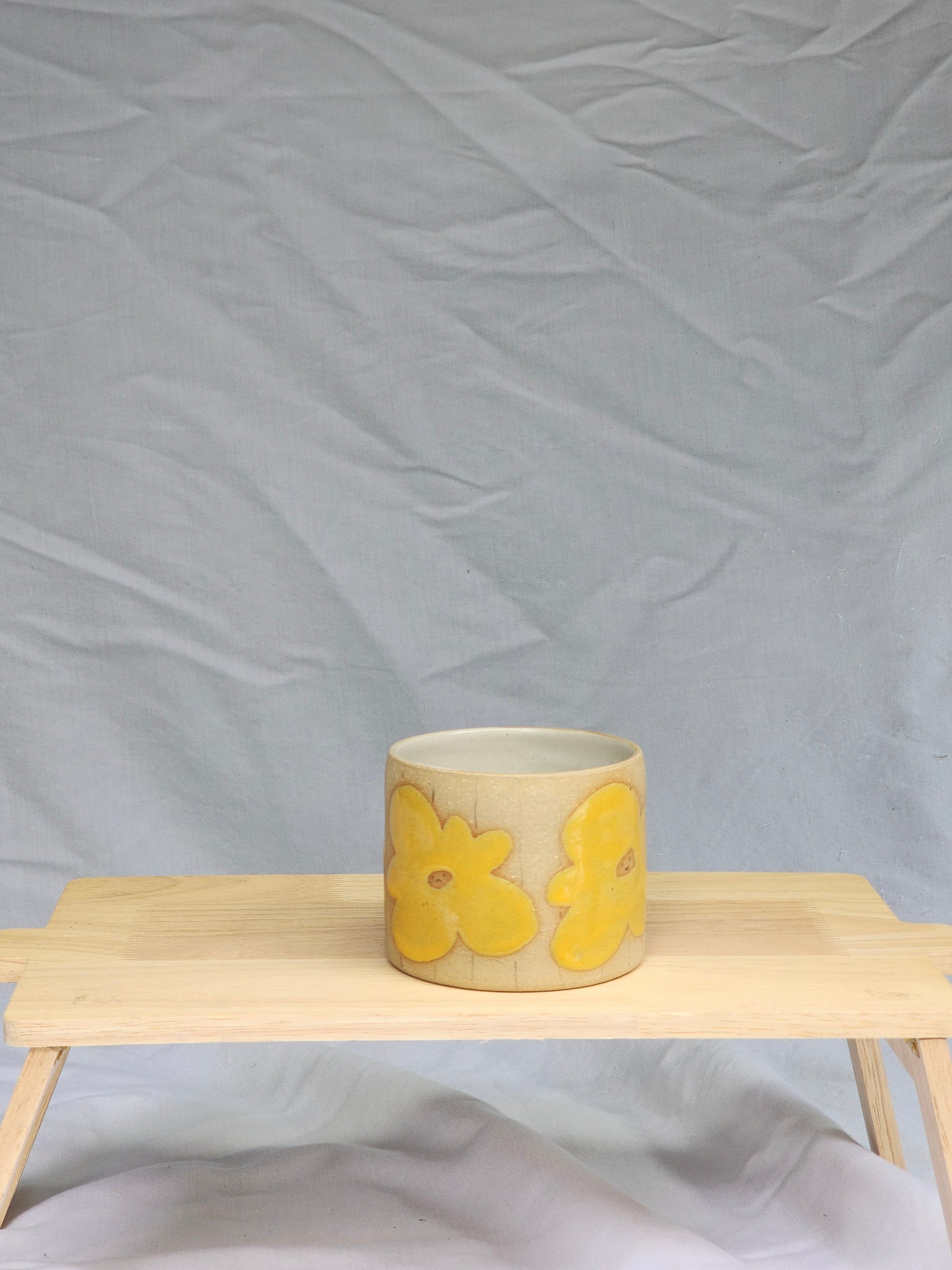 yellow faces cup - Kaelceramic