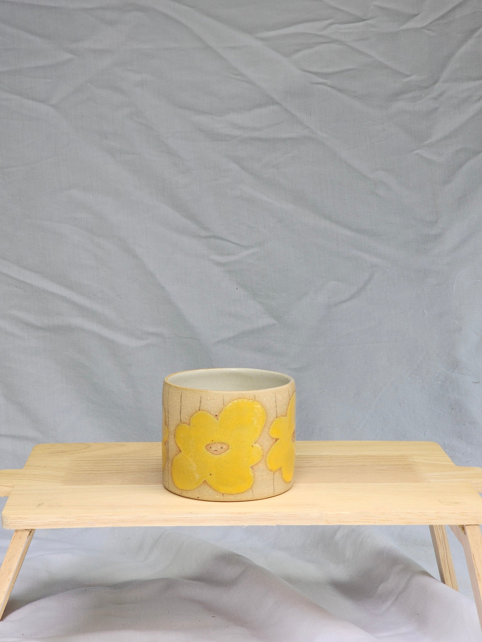 yellow faces cup - Kaelceramic