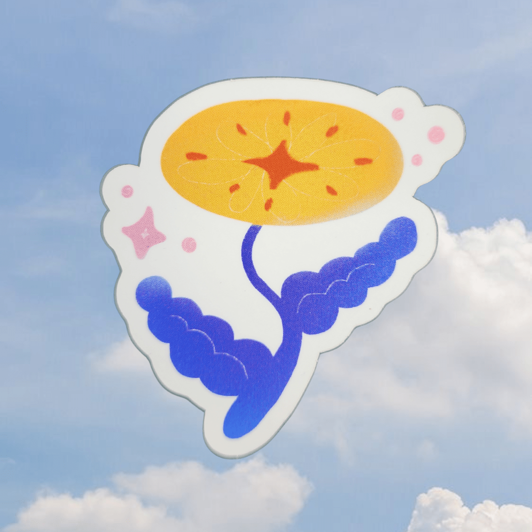 yellow flower sticker - Kaelceramic