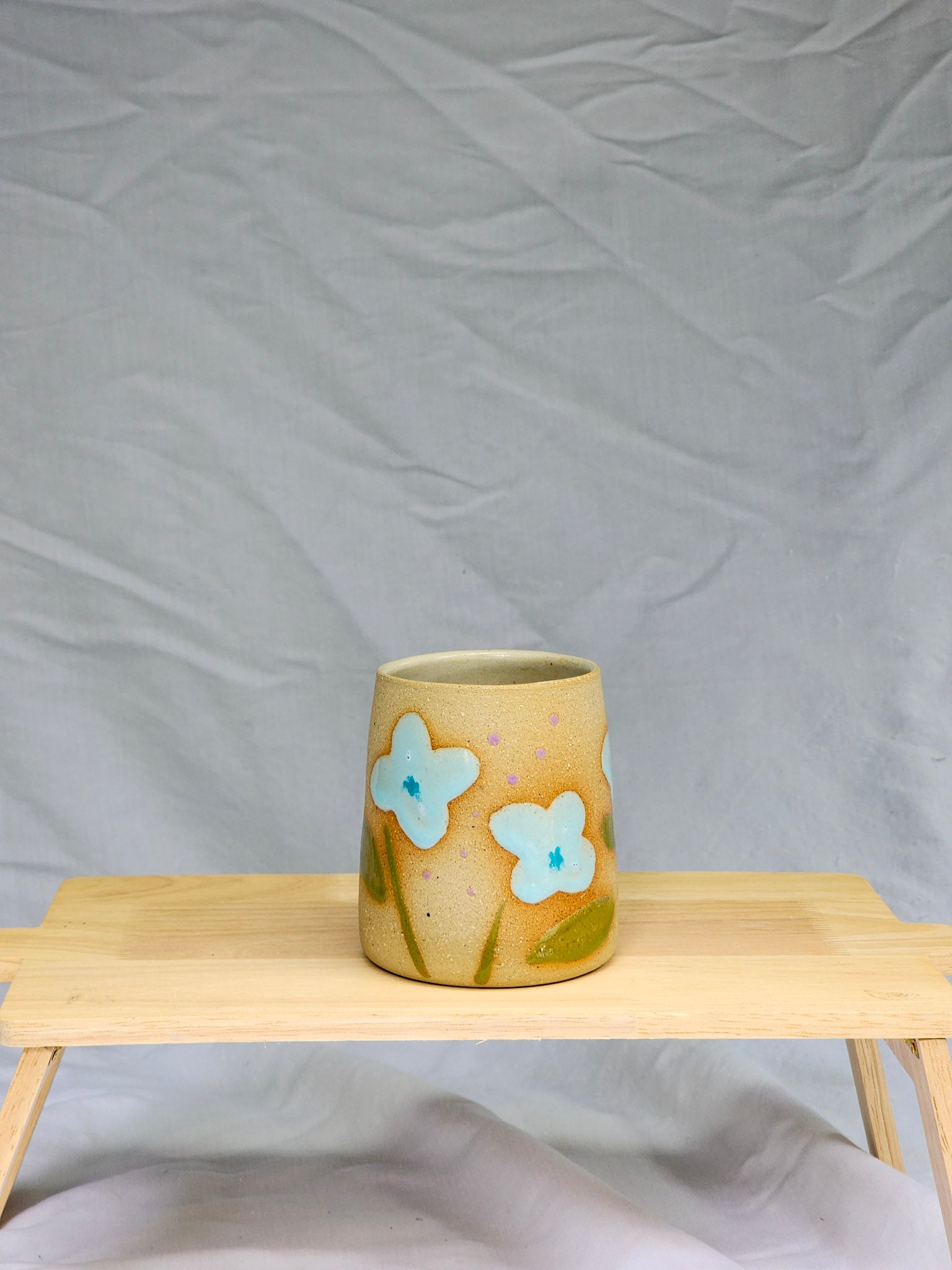 baby blue flower cup - Kaelceramic