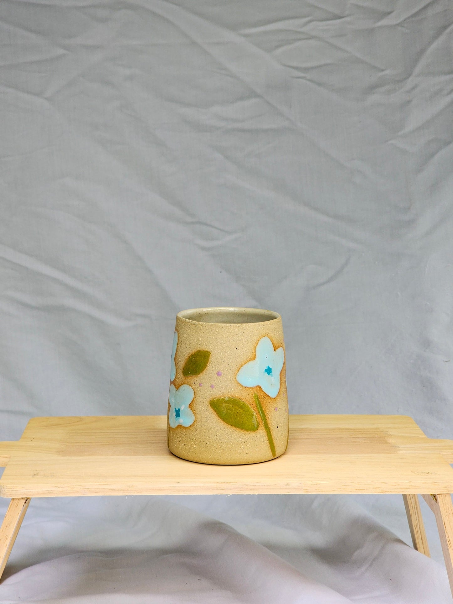 baby blue flower cup - Kaelceramic