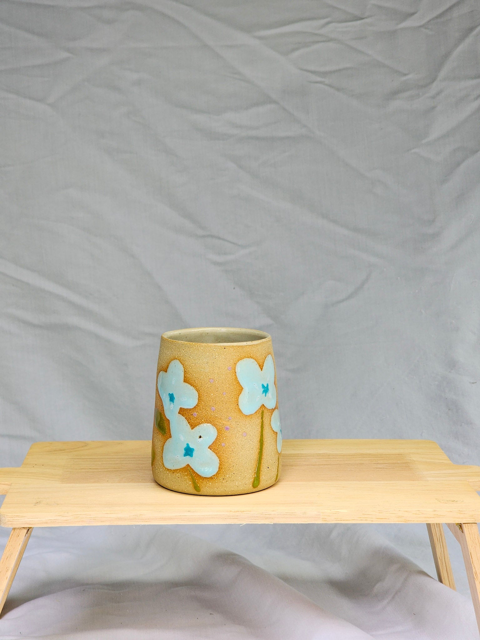 baby blue flower cup - Kaelceramic