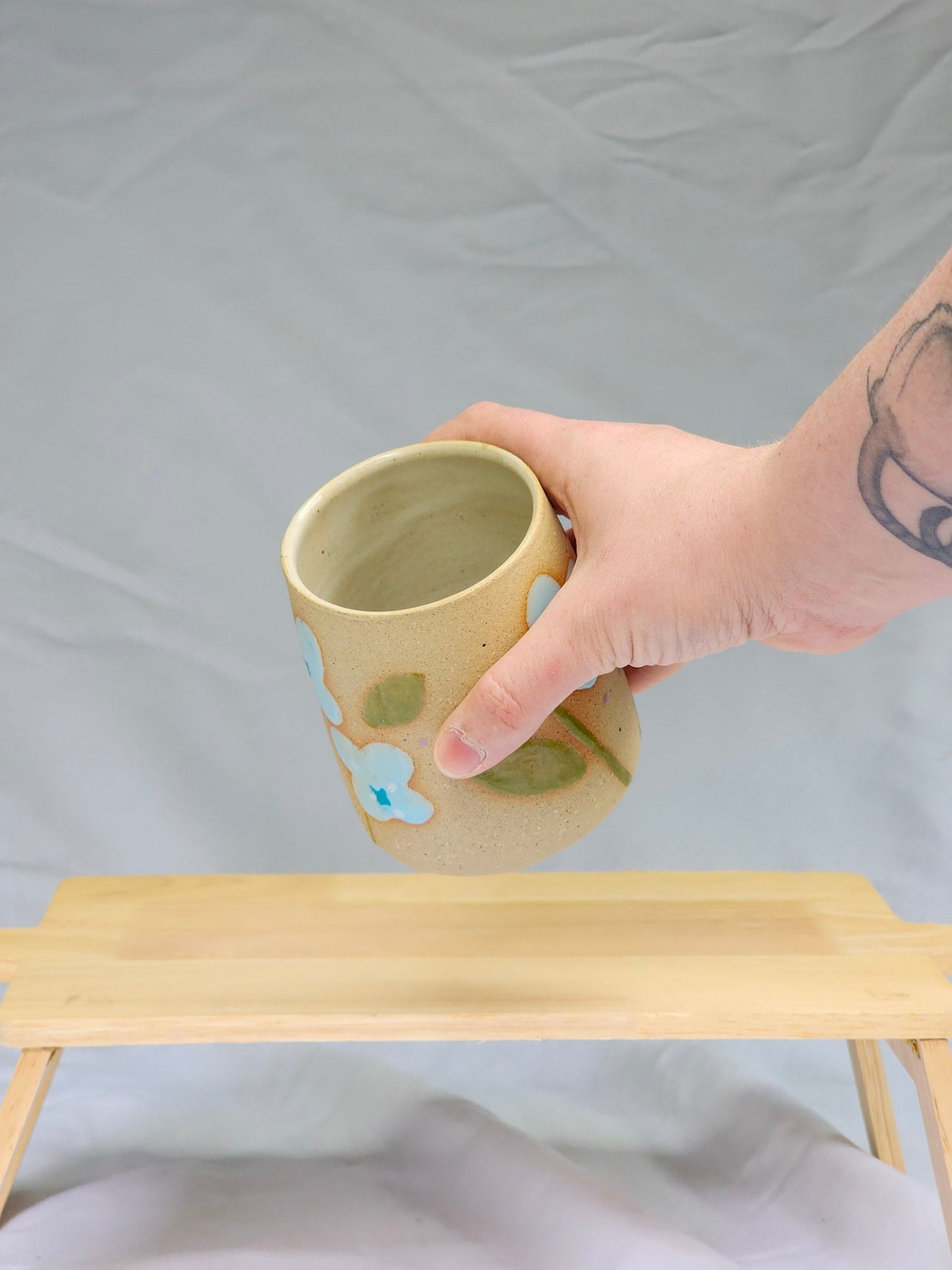 baby blue flower cup - Kaelceramic