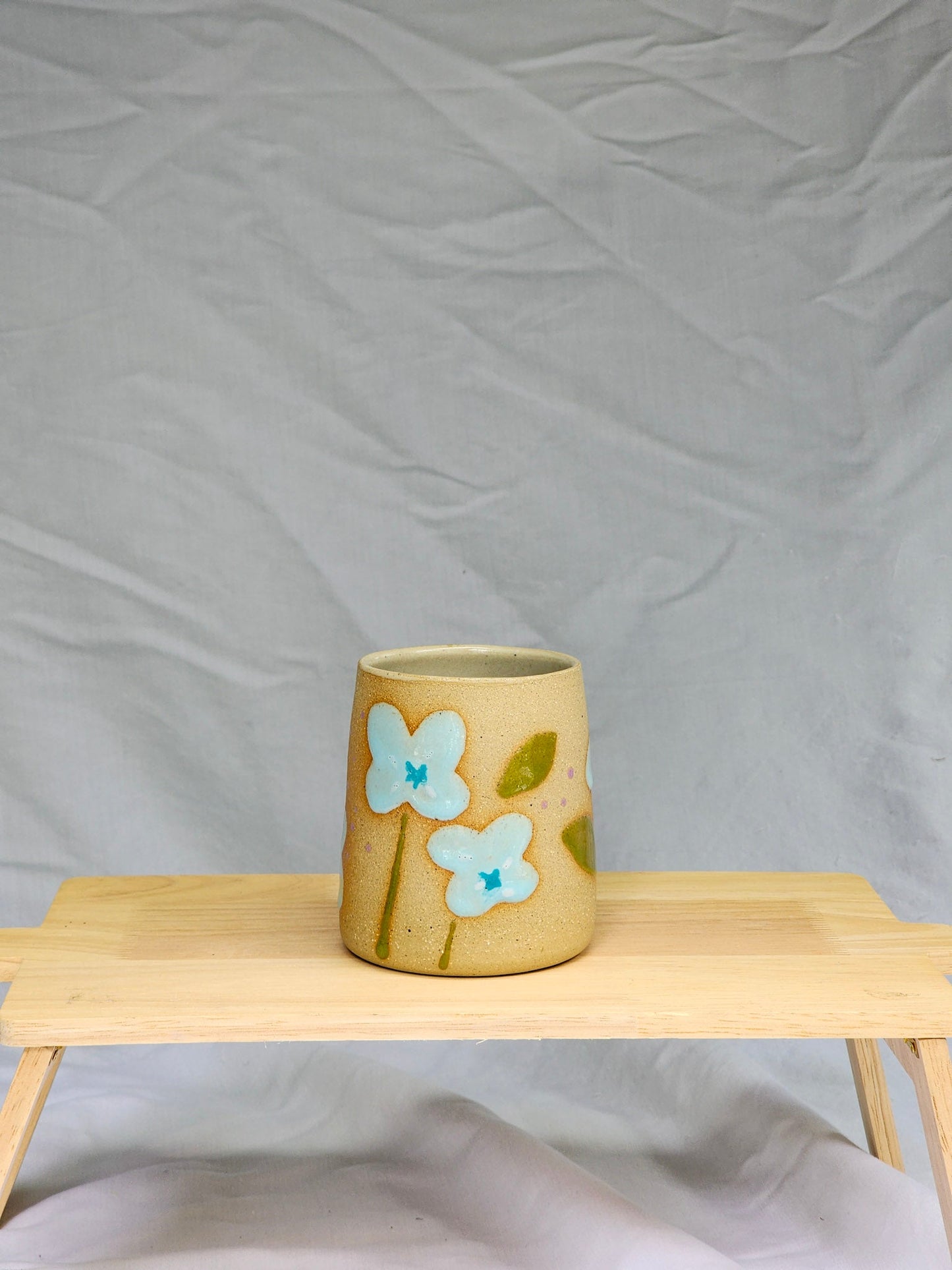 baby blue flower cup - Kaelceramic