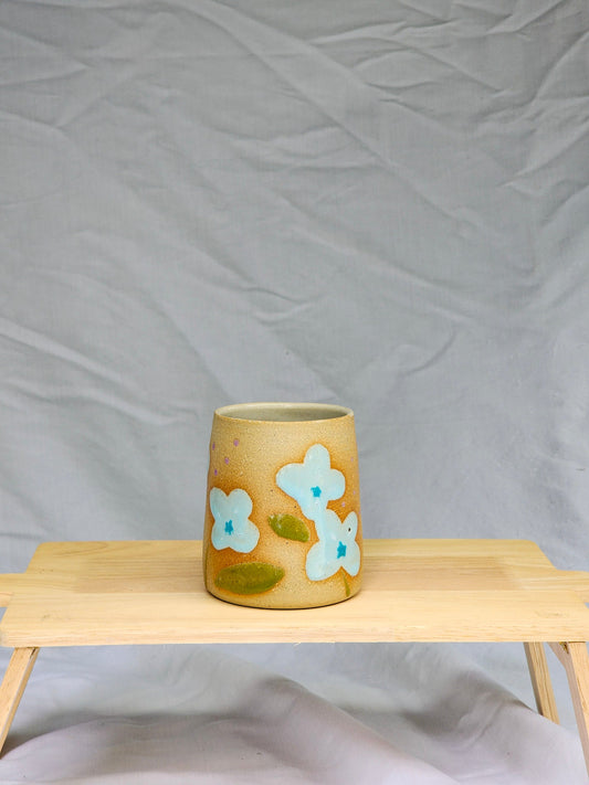 baby blue flower cup - Kaelceramic