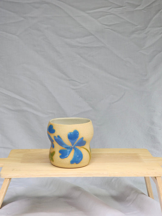 blue flower cup - Kaelceramic