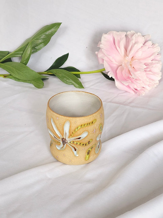 blue striped flower sipper - Kaelceramic