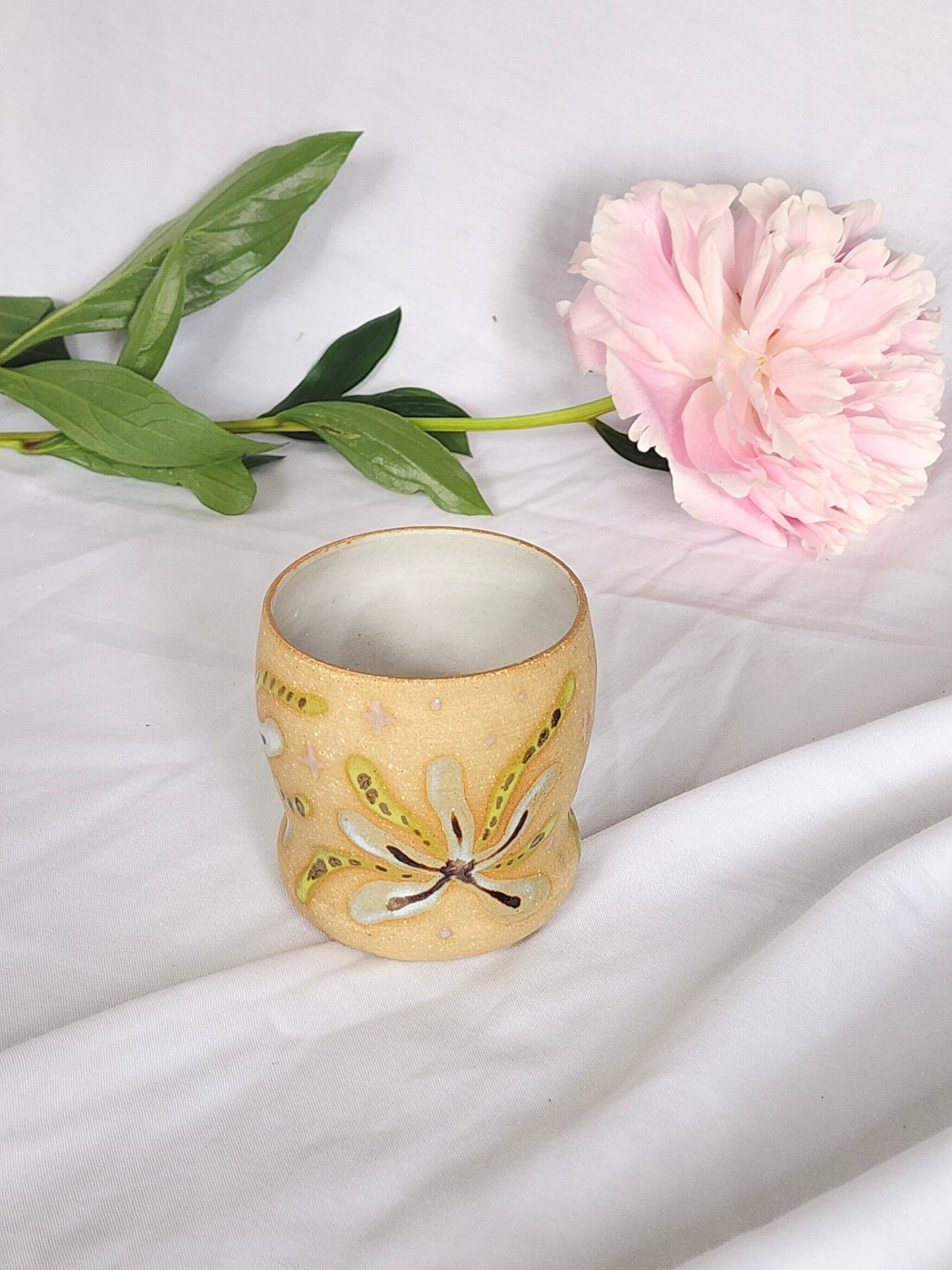 blue striped flower sipper - Kaelceramic