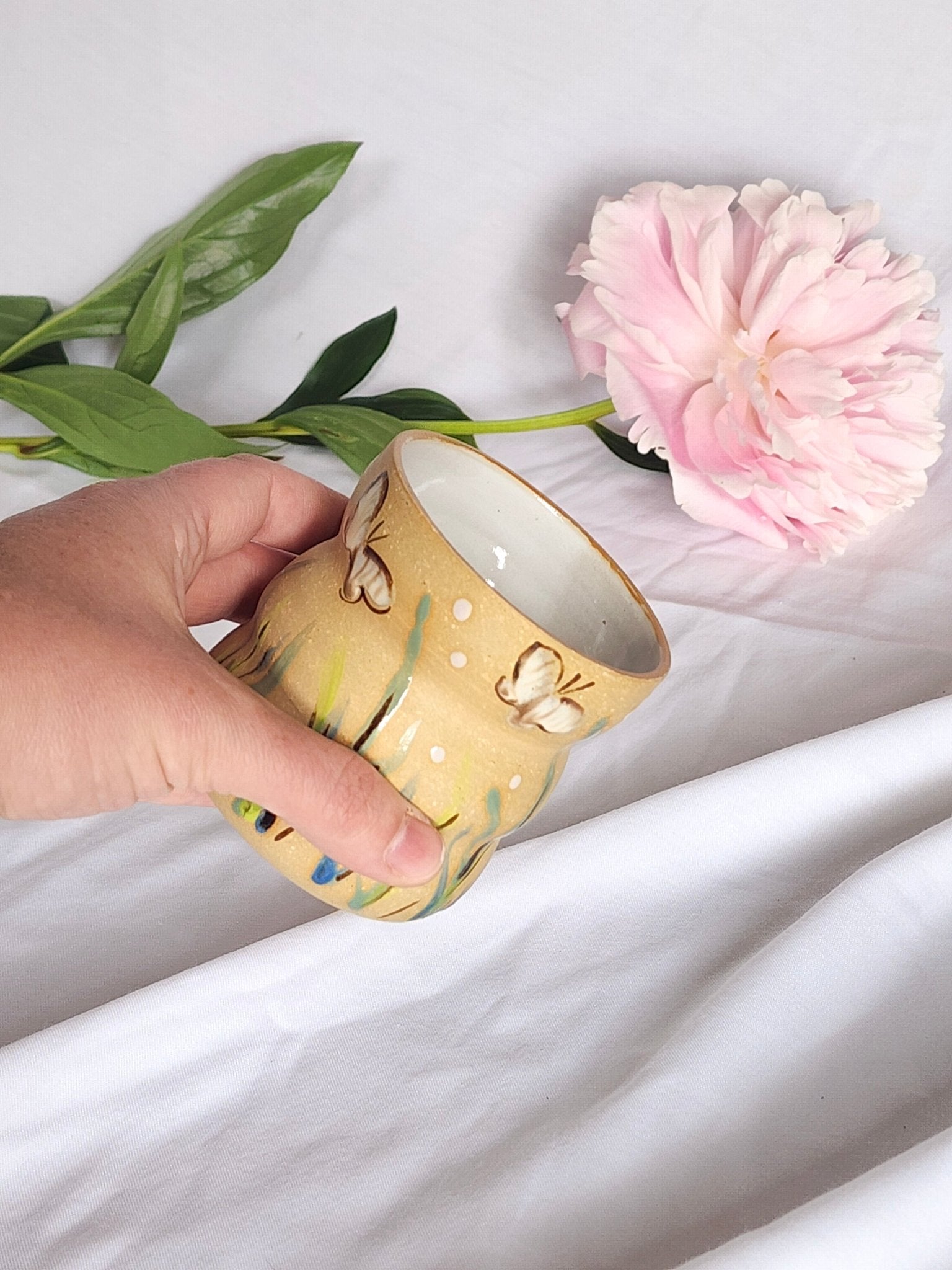 butterfly garden sipper - Kaelceramic