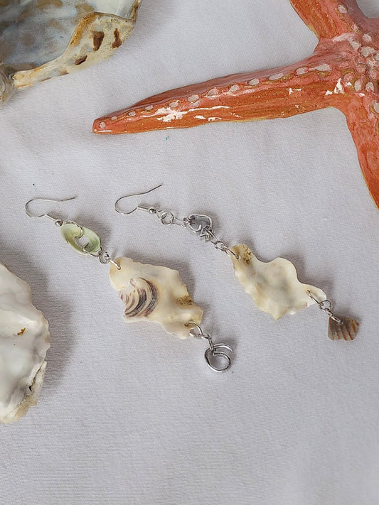 carved seashell earrings - Kaelceramic