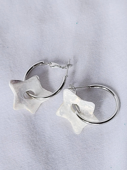 carved starfish earrings - Kaelceramic