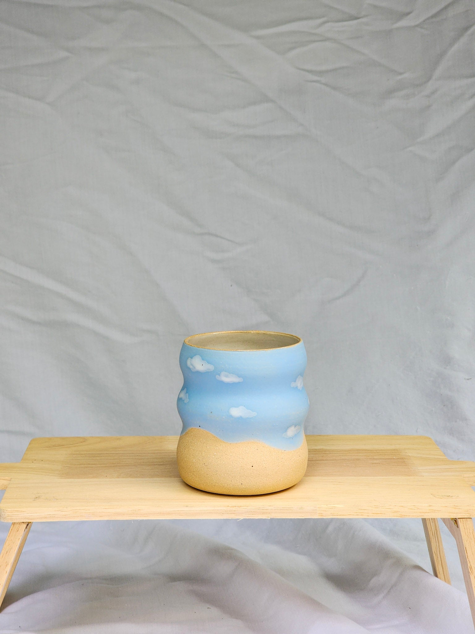 cloudie squiggle cup ~ half tone + 3 squiggles - Kaelceramic