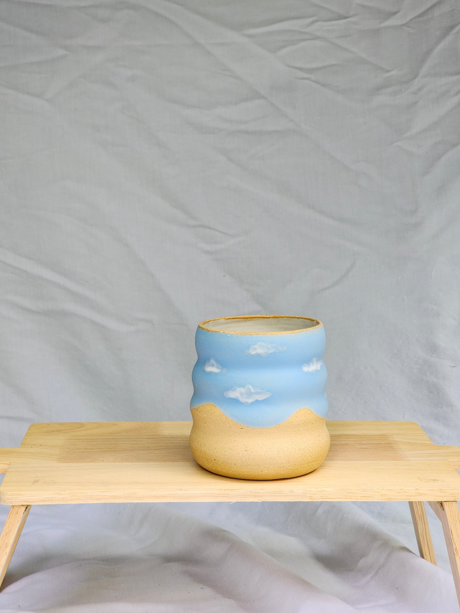 cloudie squiggle cup ~ half tone + 4 squiggles - Kaelceramic