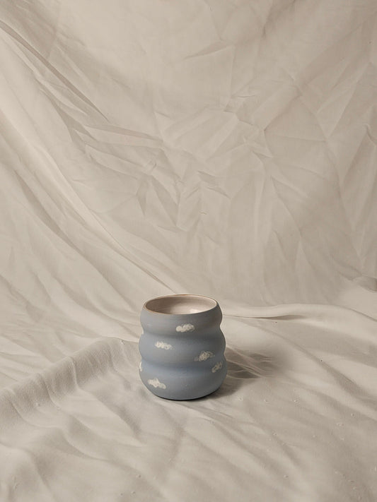 cloudie squiggle cup - matte white clouds - Kaelceramic