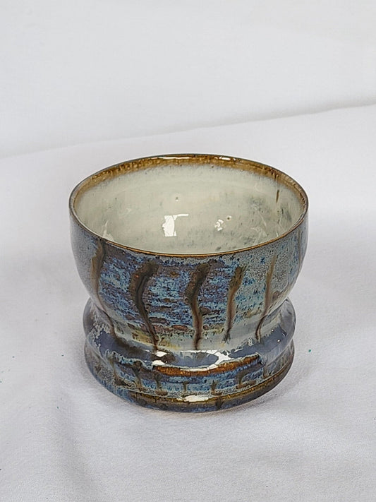 drippy blue cone shell cup - Kaelceramic
