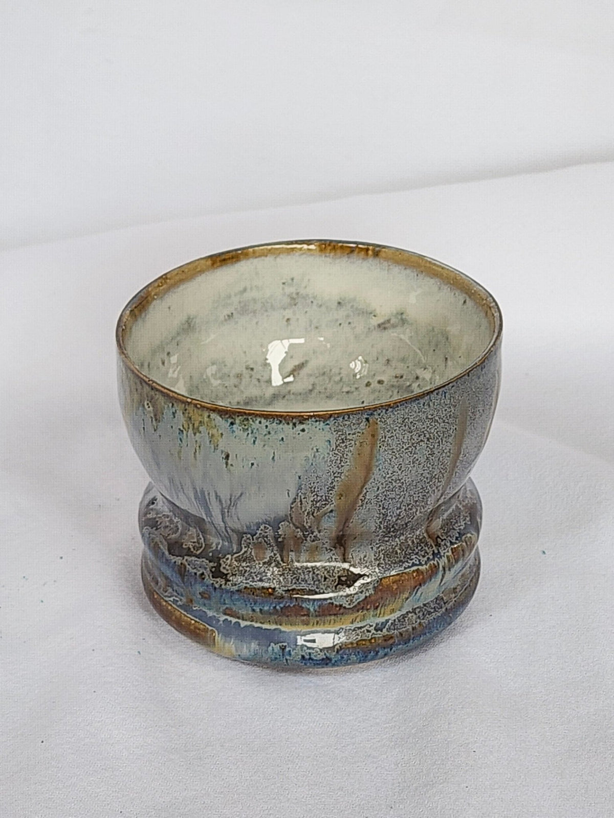 drippy blue cone shell cup - Kaelceramic