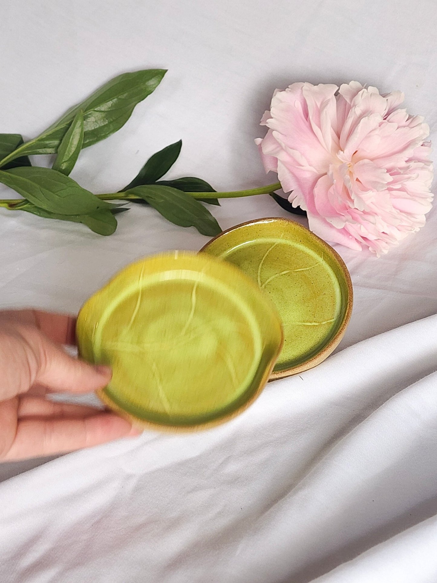 green lily leaf dessert dish - Kaelceramic