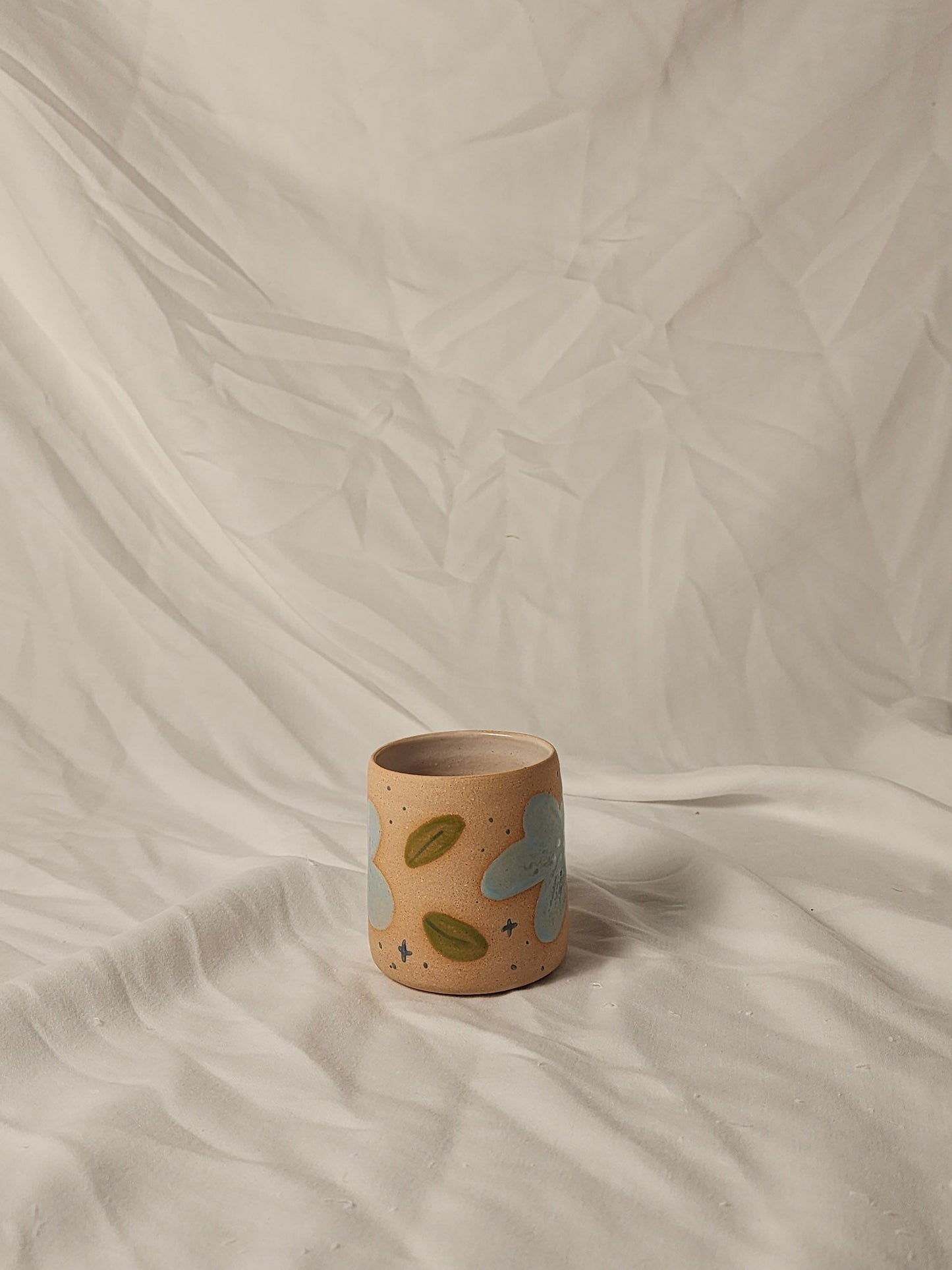happy blue flower cup - Kaelceramic