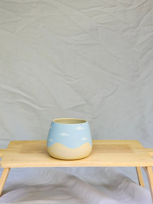 happy clouds wine cup ~ white - Kaelceramic