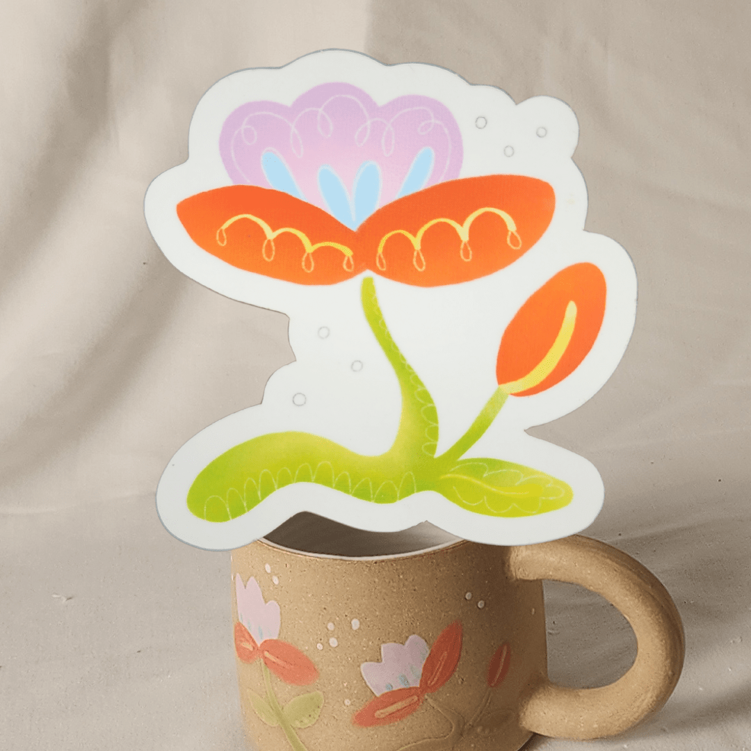 lilac flower sticker - Kaelceramic