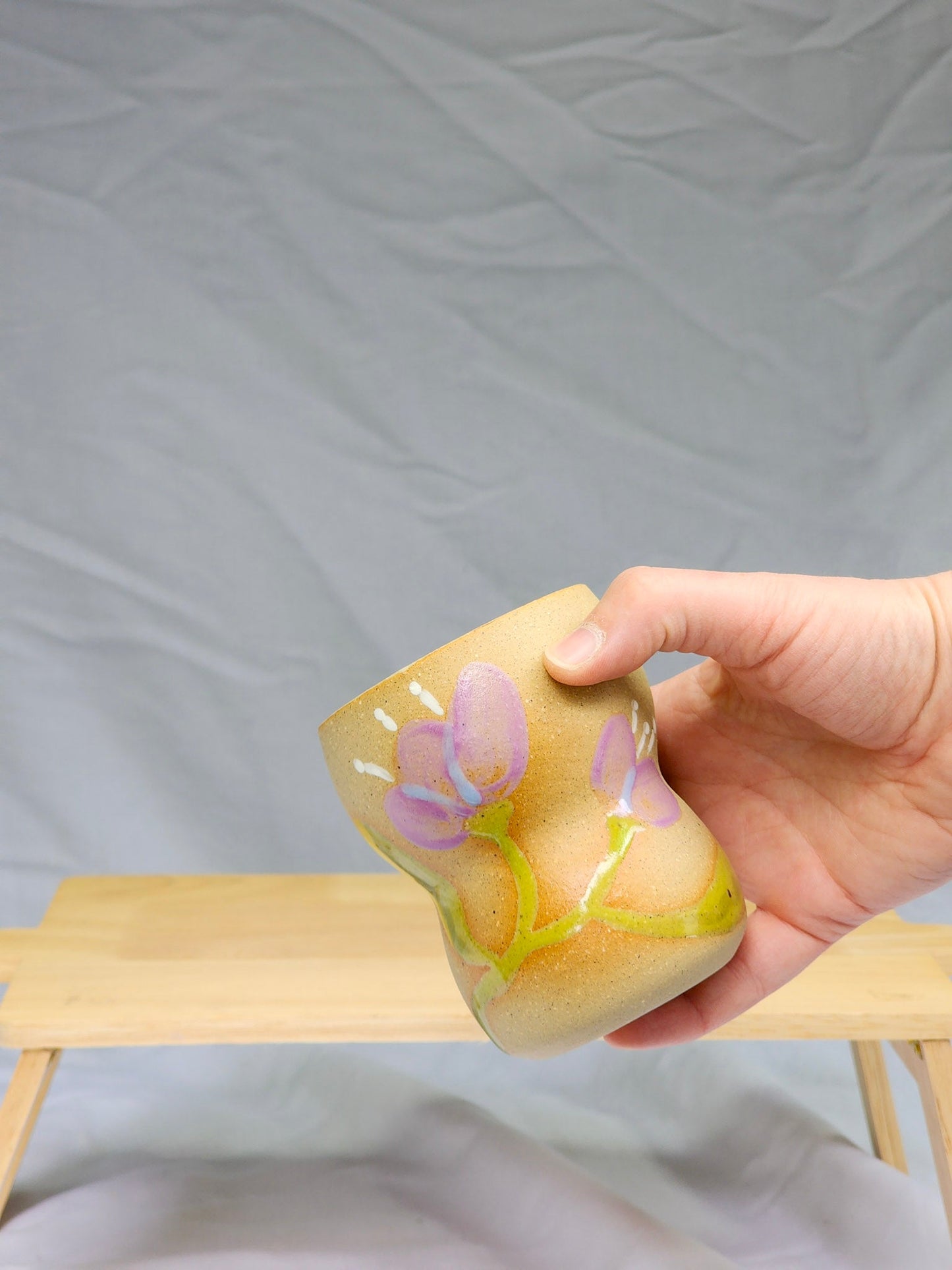 lilac flowers cup - Kaelceramic