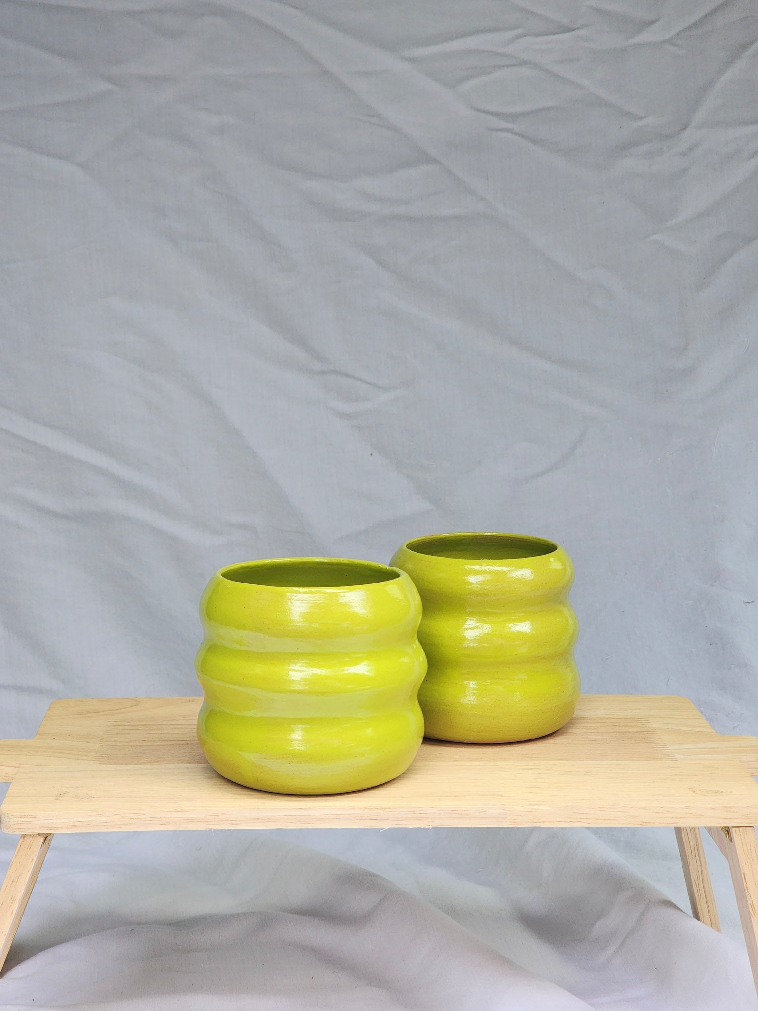 lime green squiggle cup - Kaelceramic