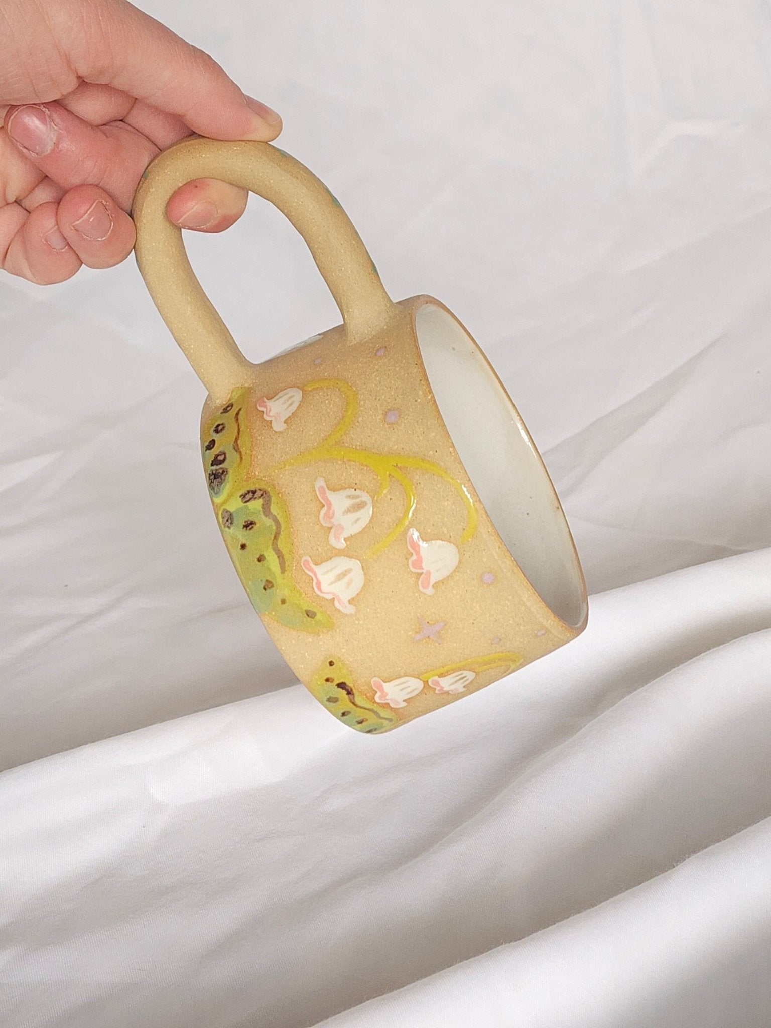 pink bells flower mug - Kaelceramic