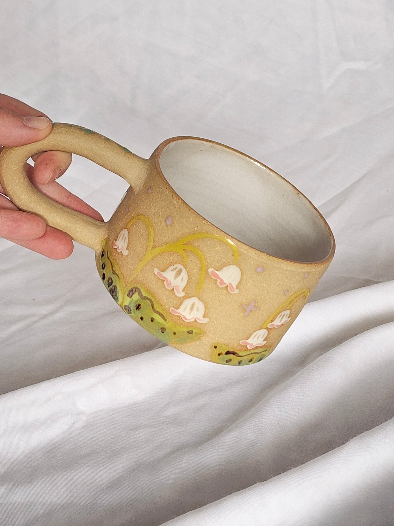 pink bells flower mug - Kaelceramic