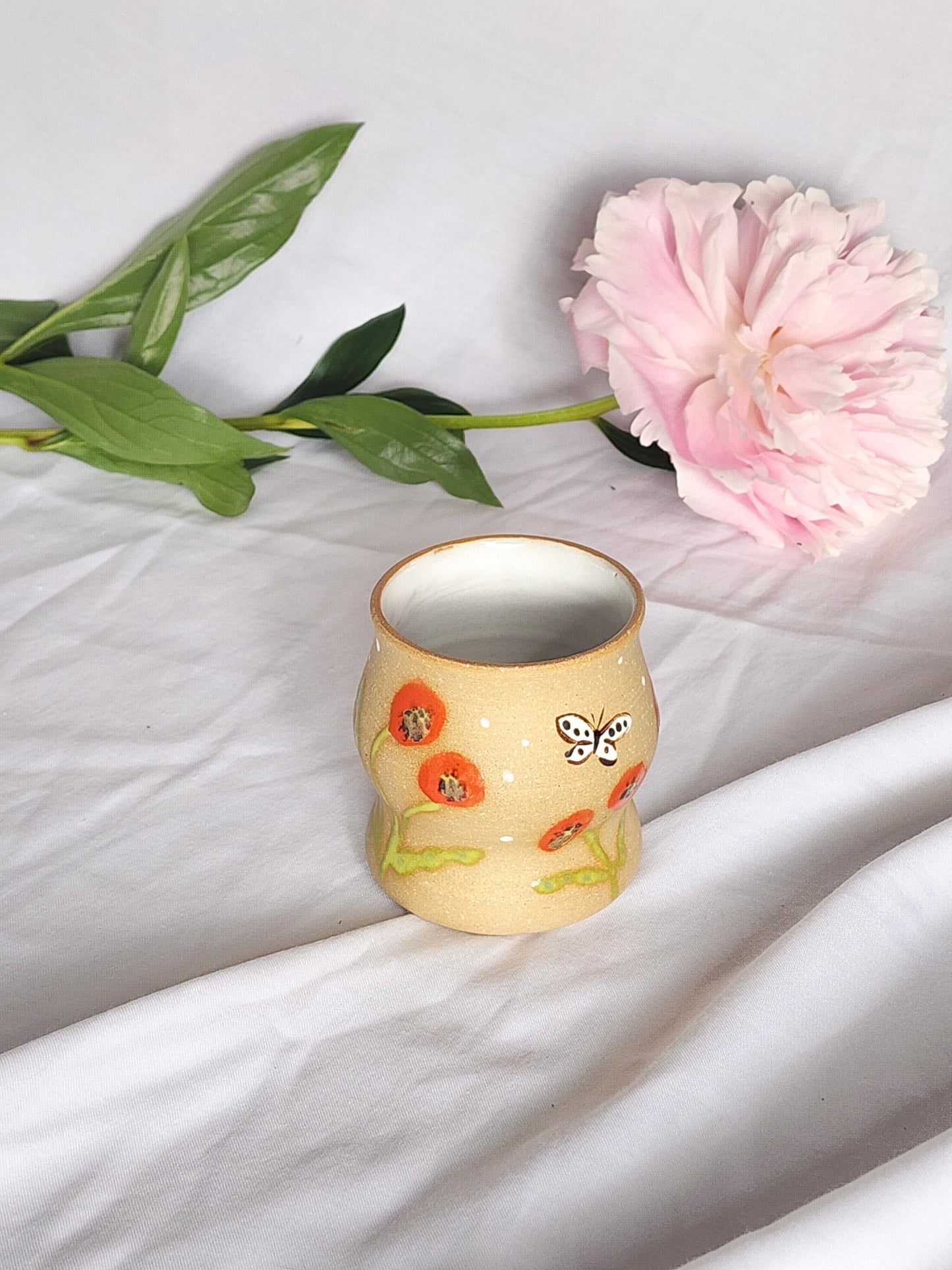 red flower sipper - Kaelceramic