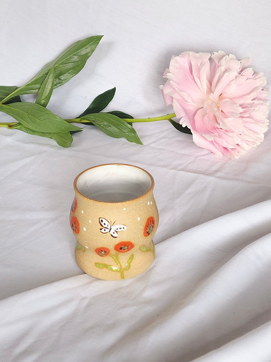 red flower sipper - Kaelceramic