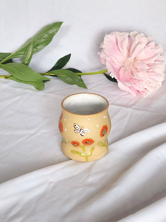 red flower sipper - Kaelceramic