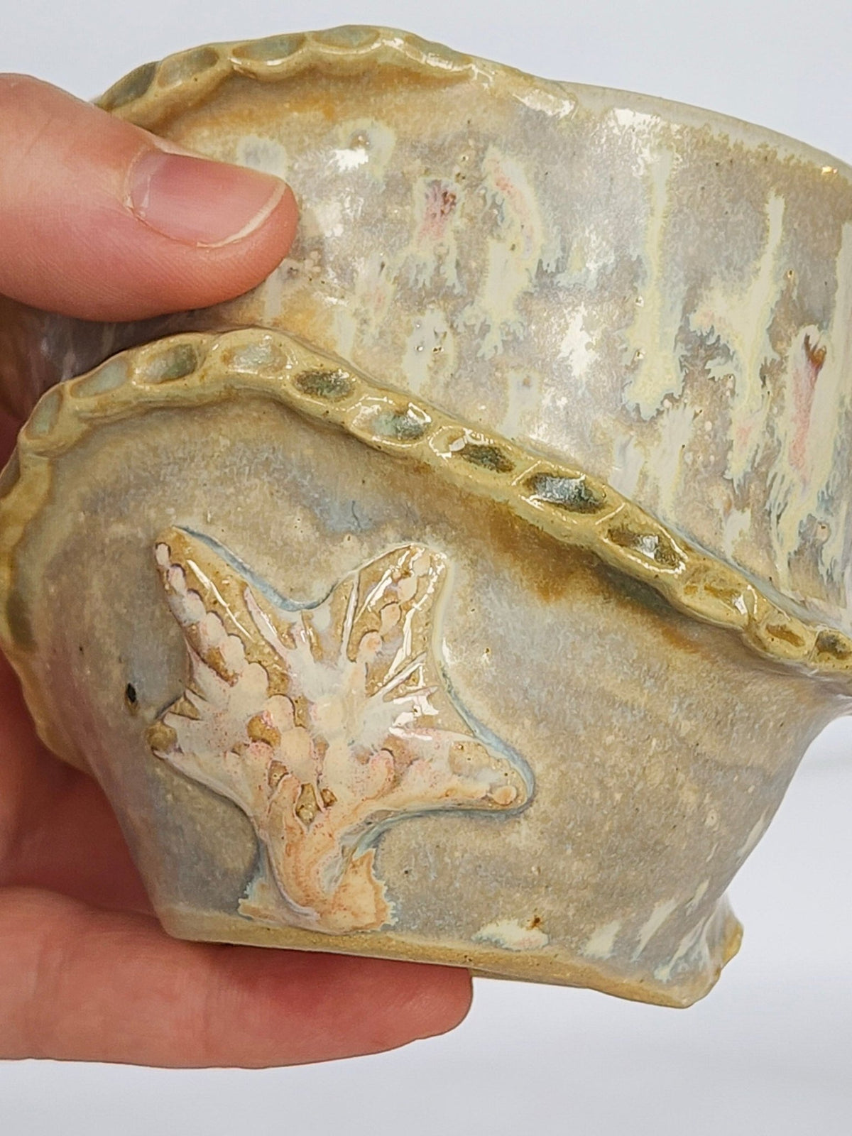 sandy starfish barnacle cup - Kaelceramic