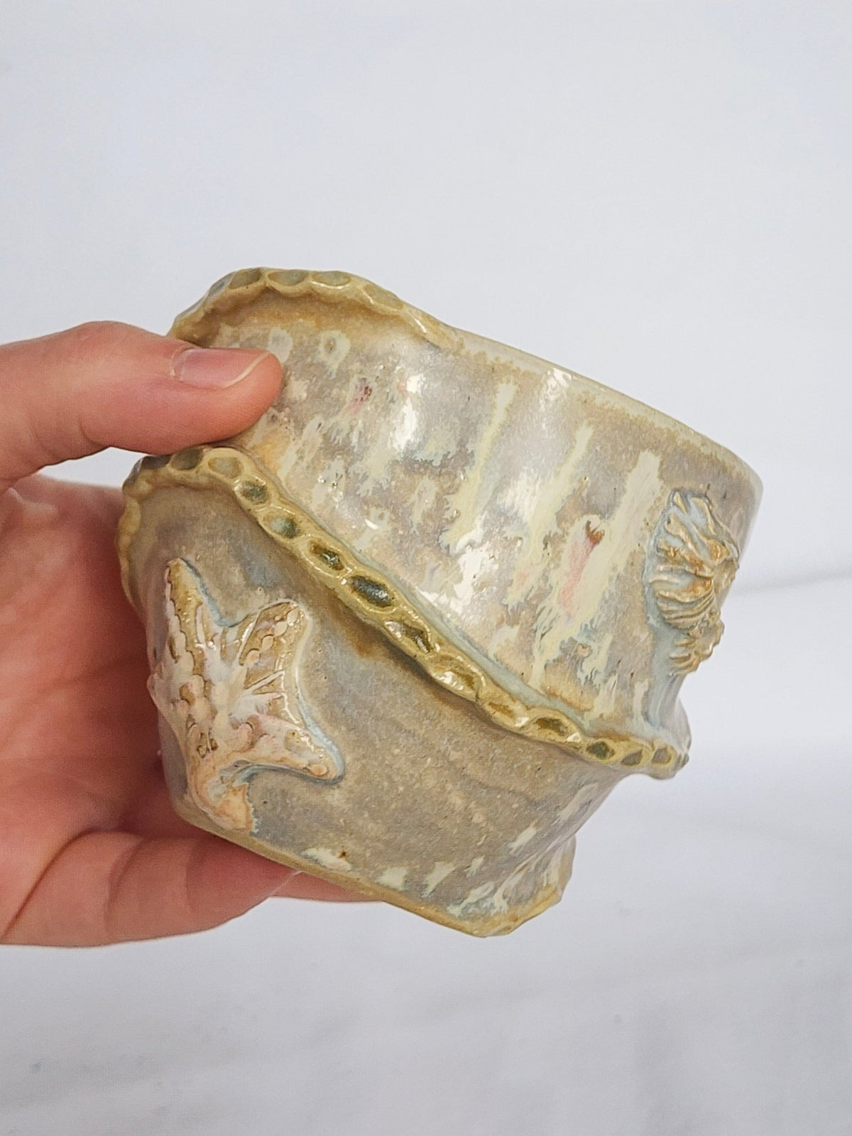 sandy starfish barnacle cup - Kaelceramic