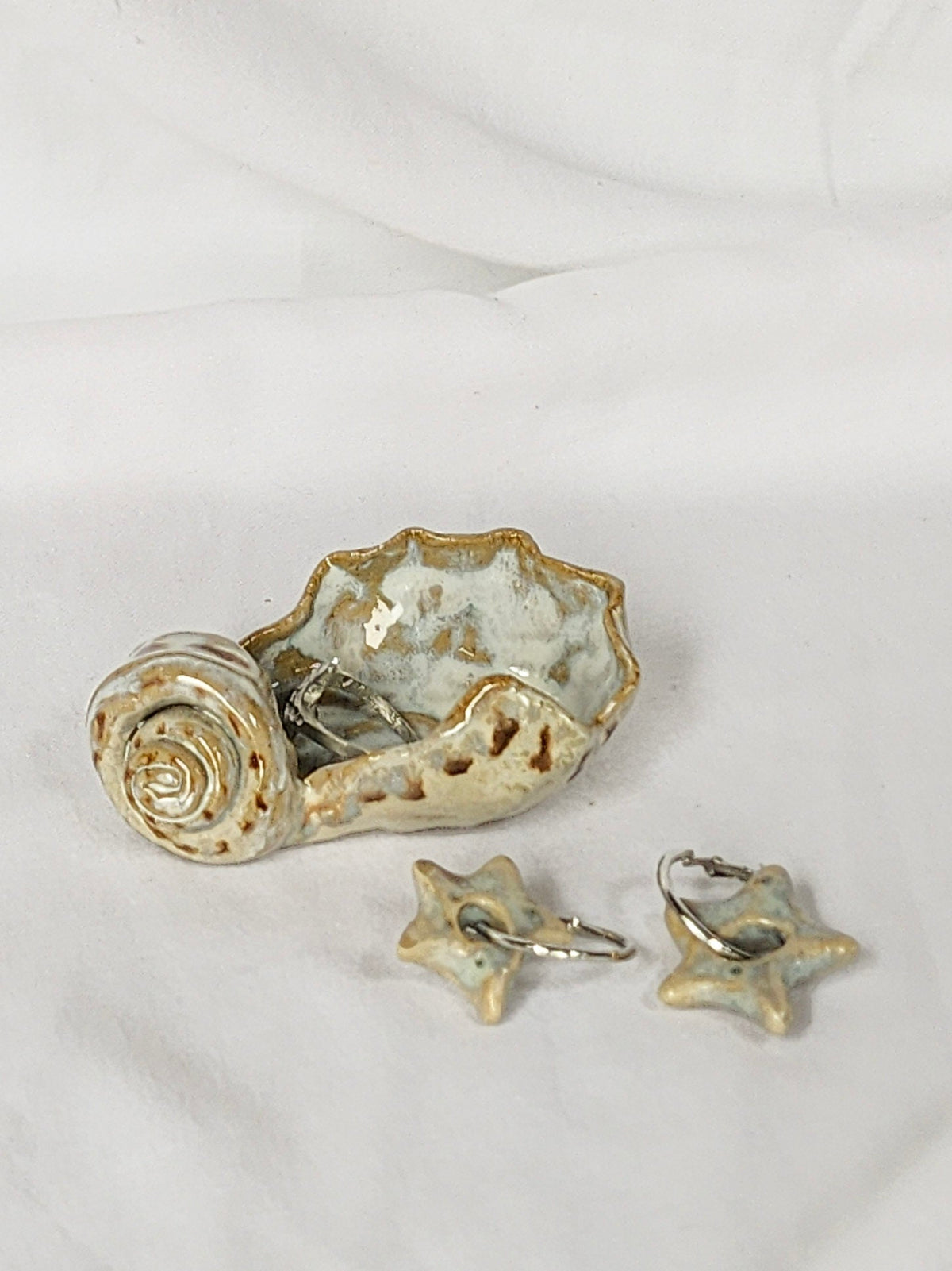 scalloped shell trinket dish - Kaelceramic