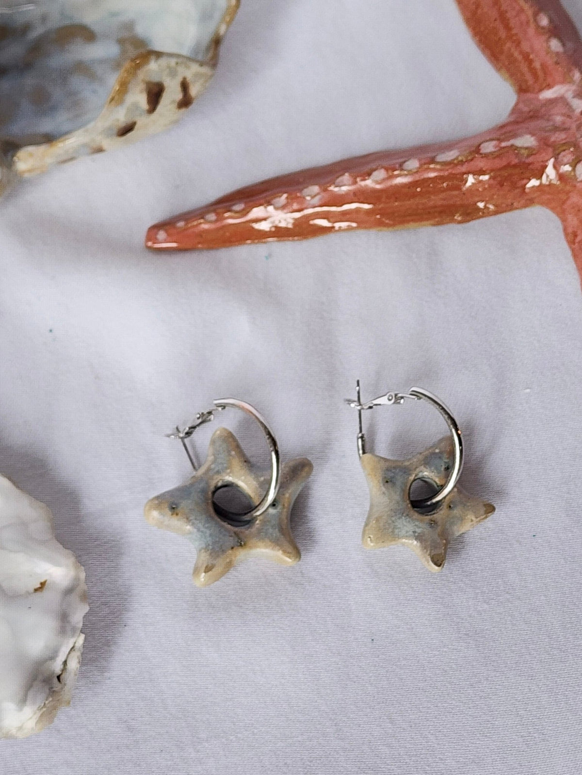 starfish hoop earrings - Kaelceramic