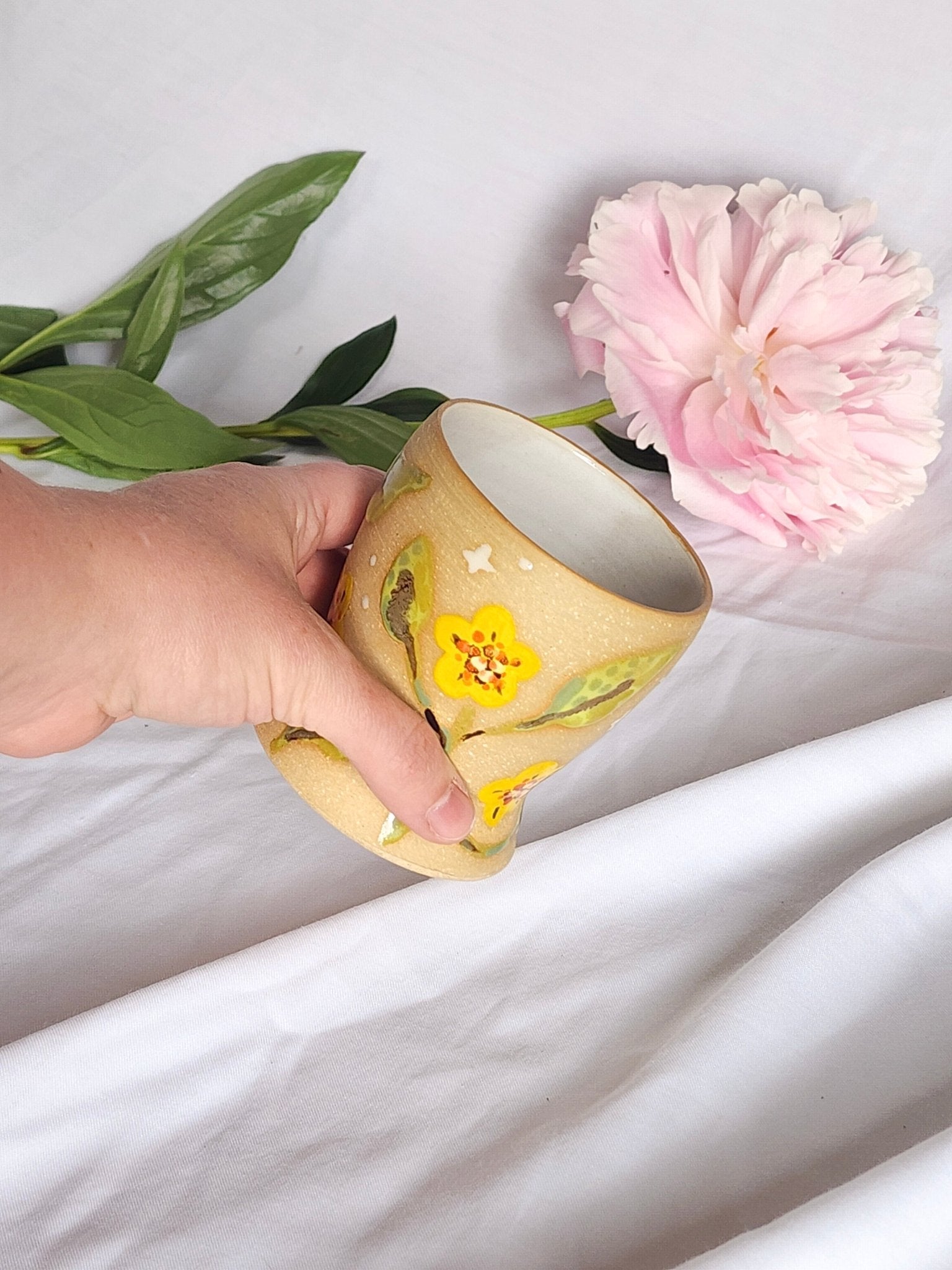 yellow flower sipper - Kaelceramic