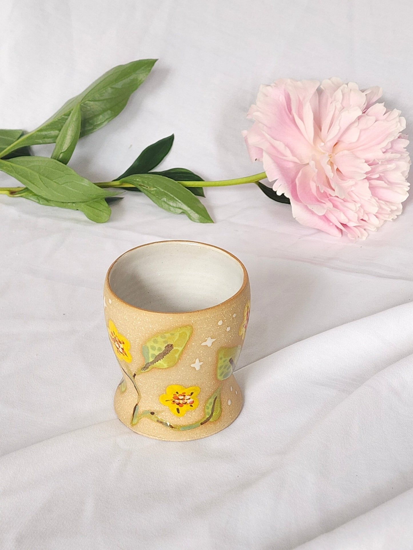 yellow flower sipper - Kaelceramic