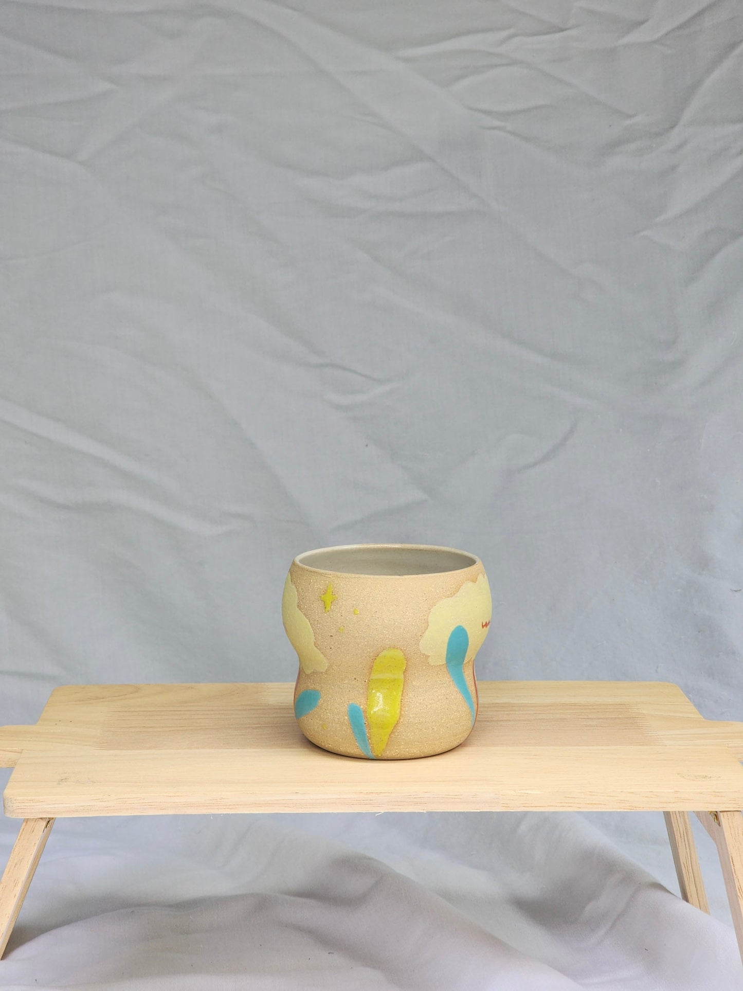 yellow happy flower cup - Kaelceramic