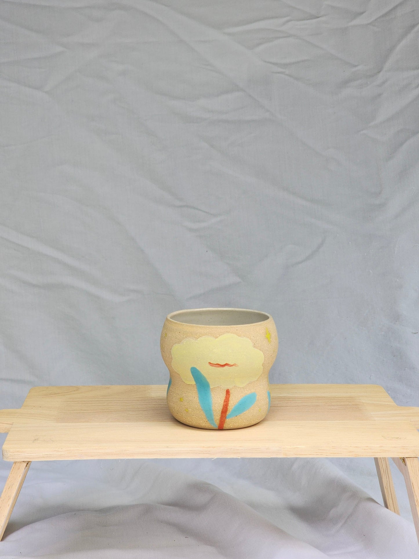 yellow happy flower cup - Kaelceramic