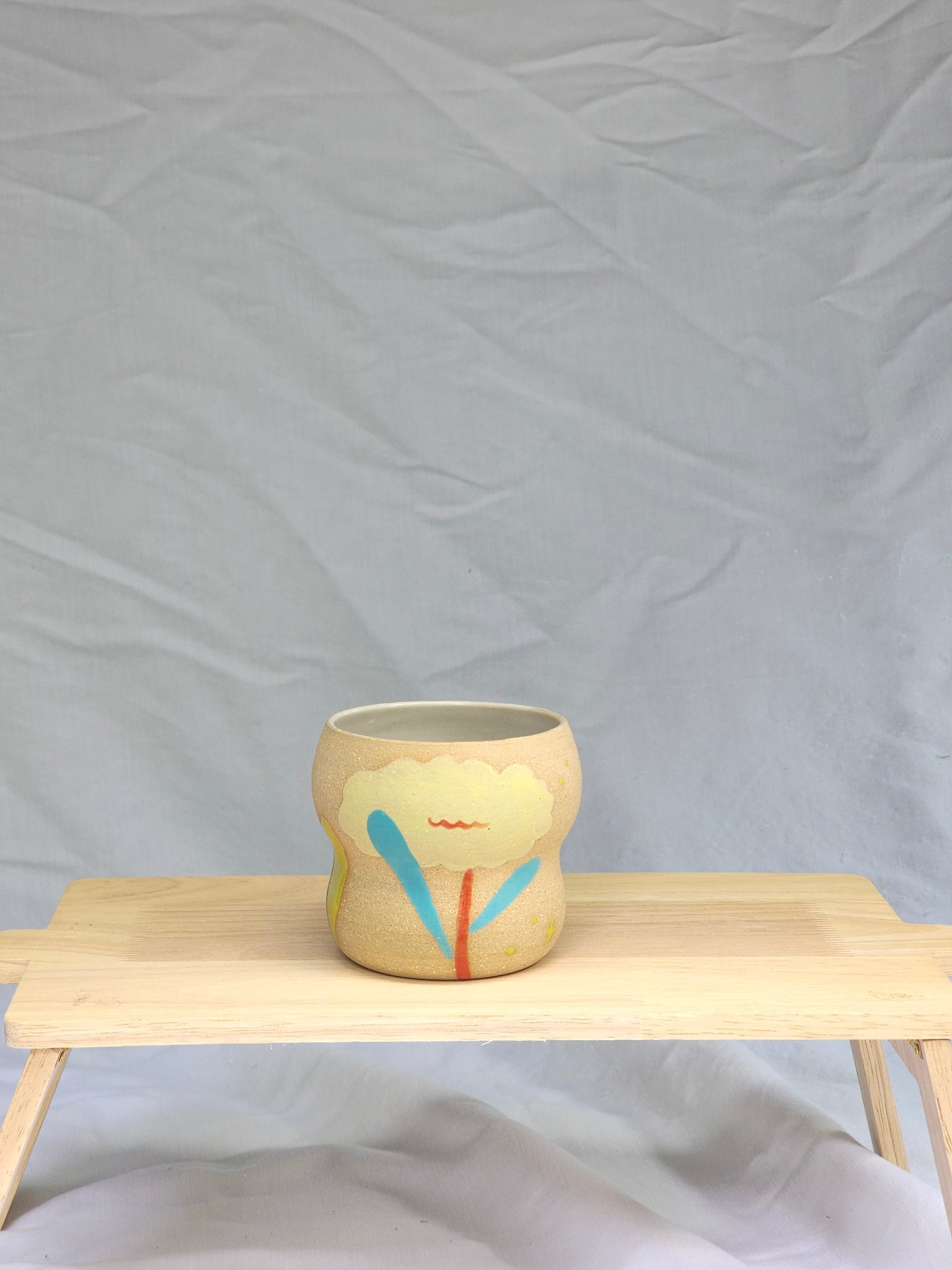 yellow happy flower cup - Kaelceramic