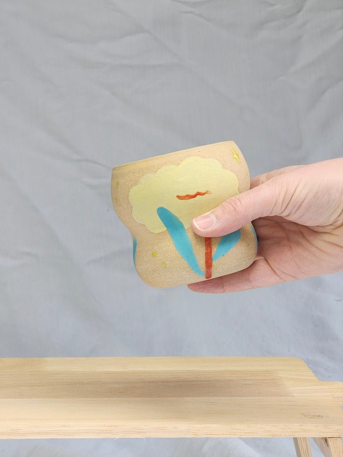 yellow happy flower cup - Kaelceramic